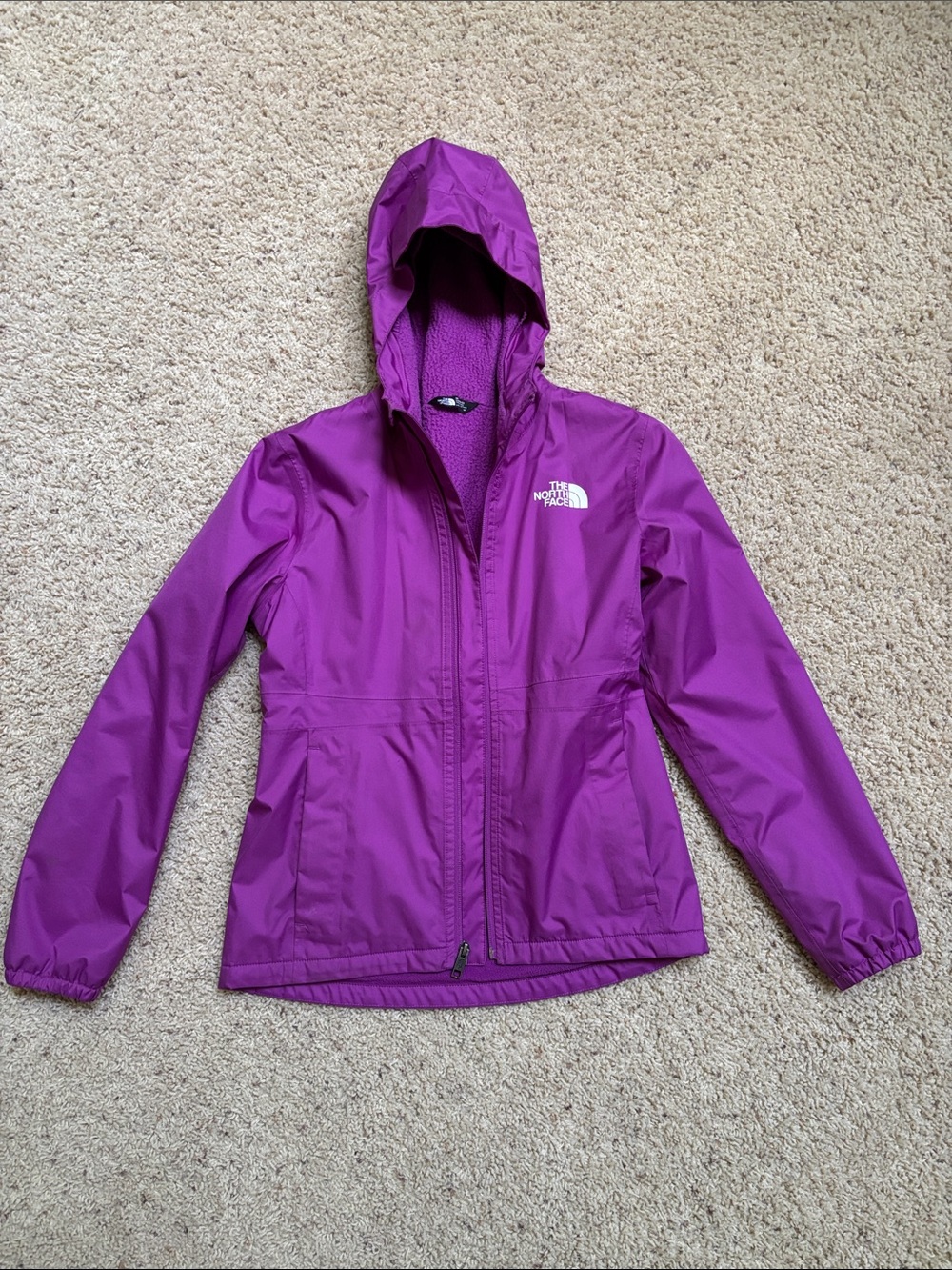 The North Face Girls' Bright Purple Hooded Raincoat